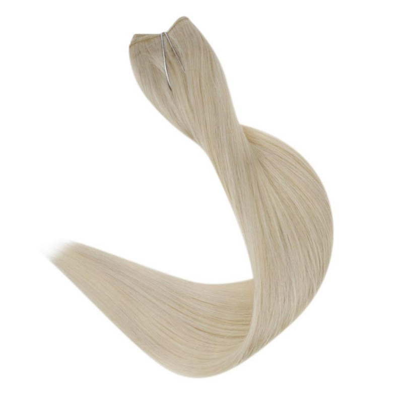 Halo-Extensions aus 100 % Echthaar, Platinblond Nr. 60, 100 g Drahtverlängerung