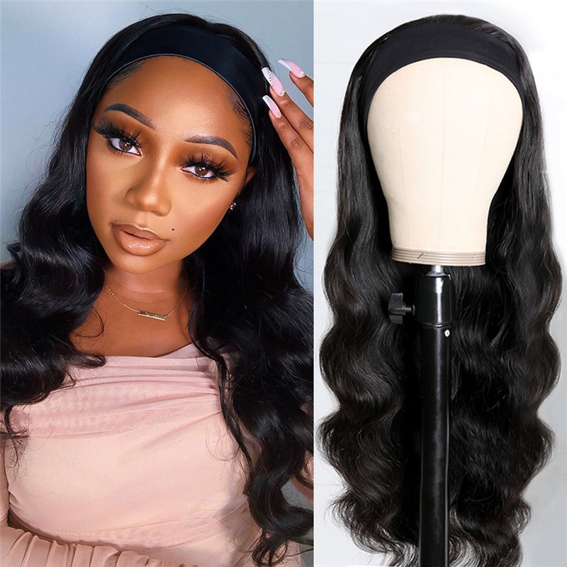 Body Wave Headband Wig Human Hair 150% Density 18 Inch Wear and Go