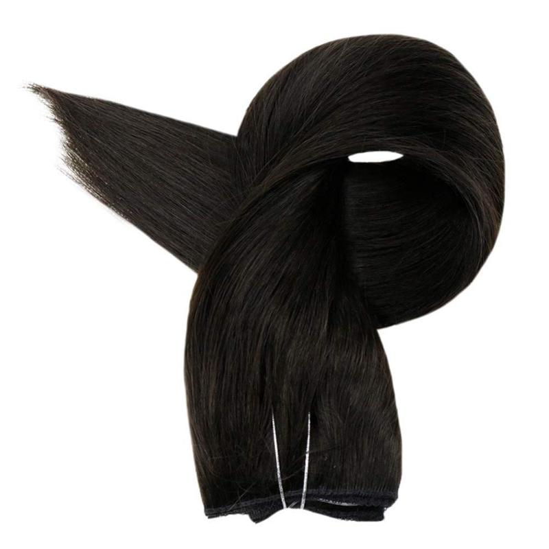 Halo-Echthaarverlängerung, 100 g, Schwarz #1B, unsichtbare Halo-Haarverlängerung
