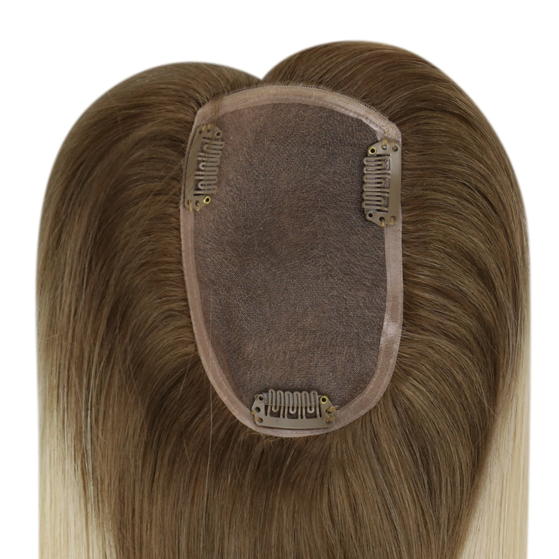 Echthaar-Topper mit Mono-Basis, 7,6 x 12,7 cm, Haarteil mit Spitzenbasis für Frauen #10/613