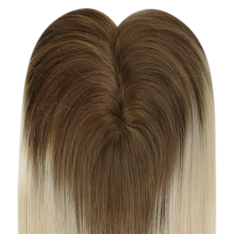 Echthaar-Topper mit Mono-Basis, 7,6 x 12,7 cm, Haarteil mit Spitzenbasis für Frauen #10/613
