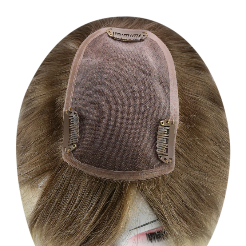Echthaar-Topper mit Mono-Basis, 7,6 x 12,7 cm, Haarteil mit Spitzenbasis für Frauen #10/613