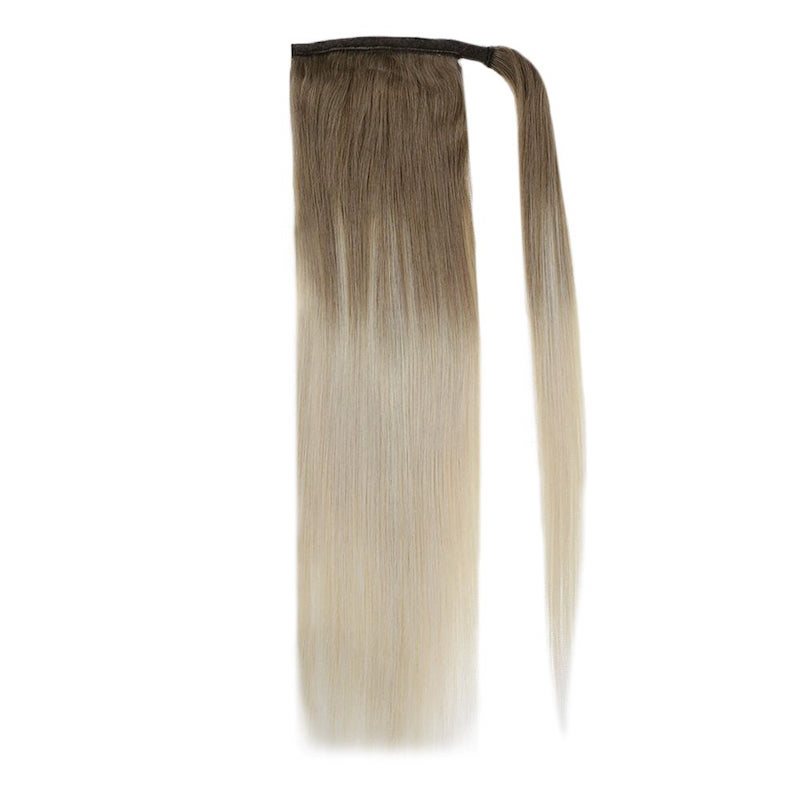 Echthaar-Pferdeschwanz-Extensions Balayage Nr. 8/60 zum Anklipsen, 100 g