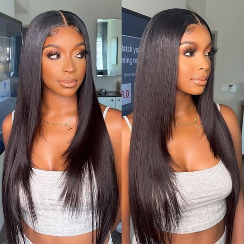 Lace Front 13X4 HD Layered Cut Vorgezupfte Clueless Lace Perücke natürliche Farbe