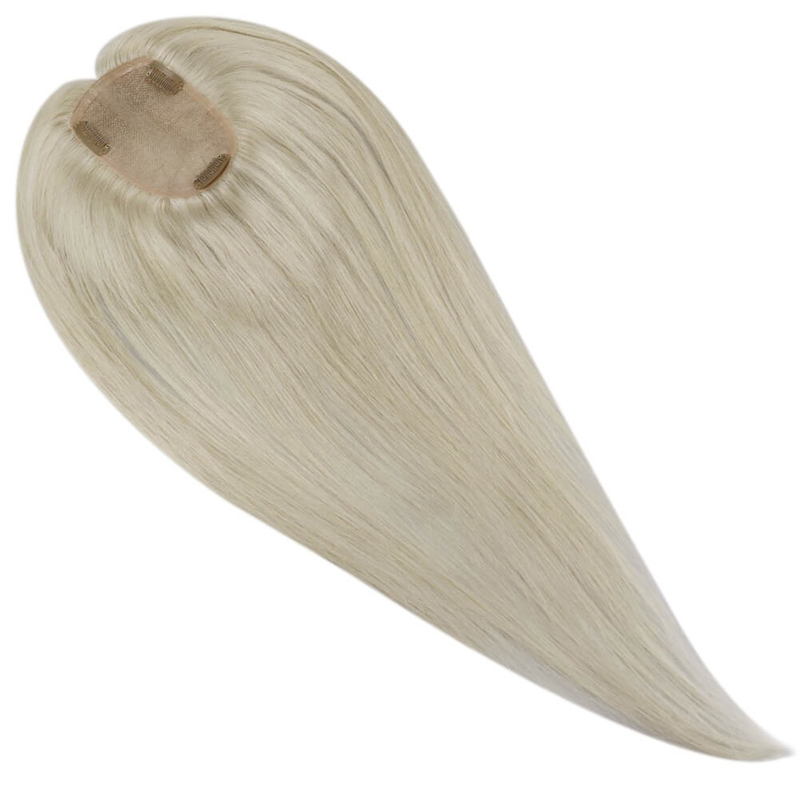 Platinblond #60 Mono-Echthaar-Topper, 7,6 x 12,7 cm, Haarteil