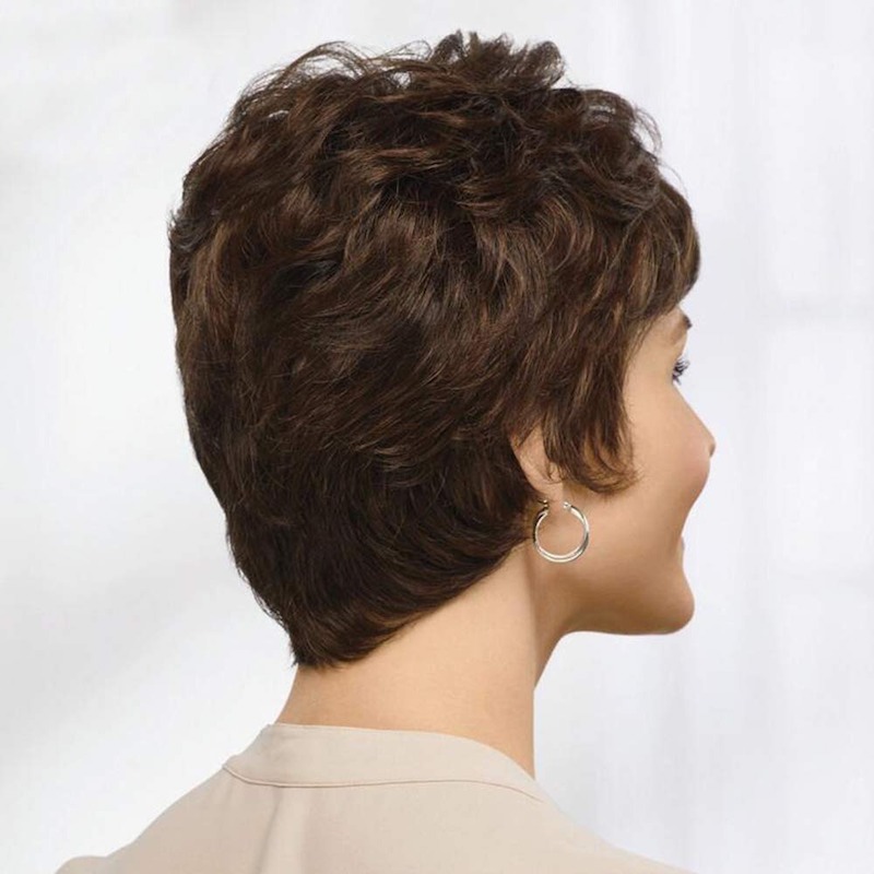 Kurze braune Haarperücken für Frauen, Mischung mit Faser-Perücke im Pixie-Schnitt