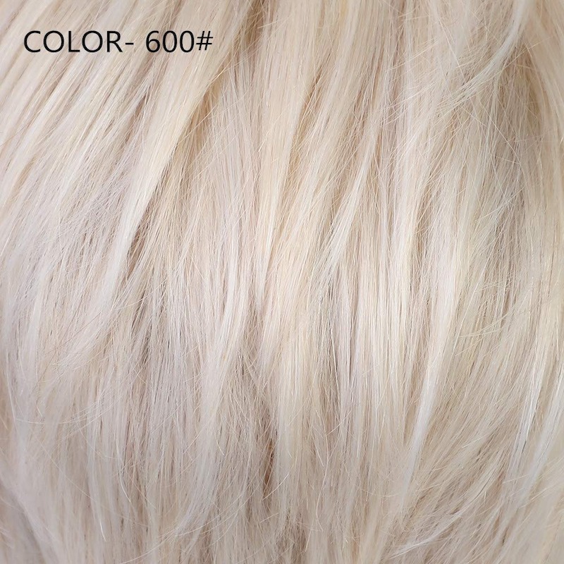 Kurze platinblonde synthetische Perücken, Pixie-Schnitt-Perücke mit Pony