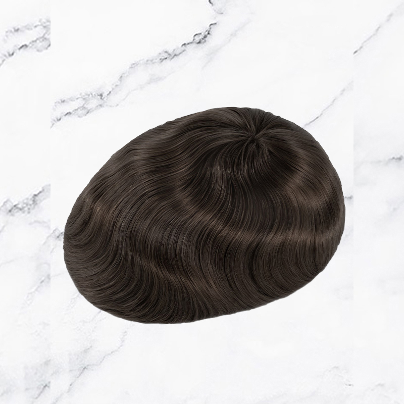Feines Mono-Toupet-Haarteil mit PU-Umfang und Cut-Way-Back-Design
