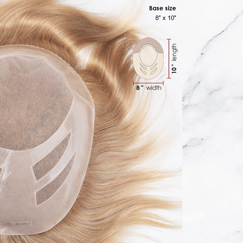 Feines Mono-Toupet-Haarteil mit PU-Umfang und Cut-Way-Back-Design