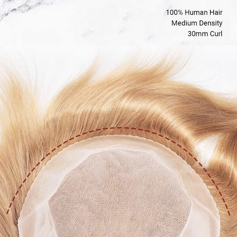 Feines Mono-Toupet-Haarteil mit PU-Umfang und Cut-Way-Back-Design