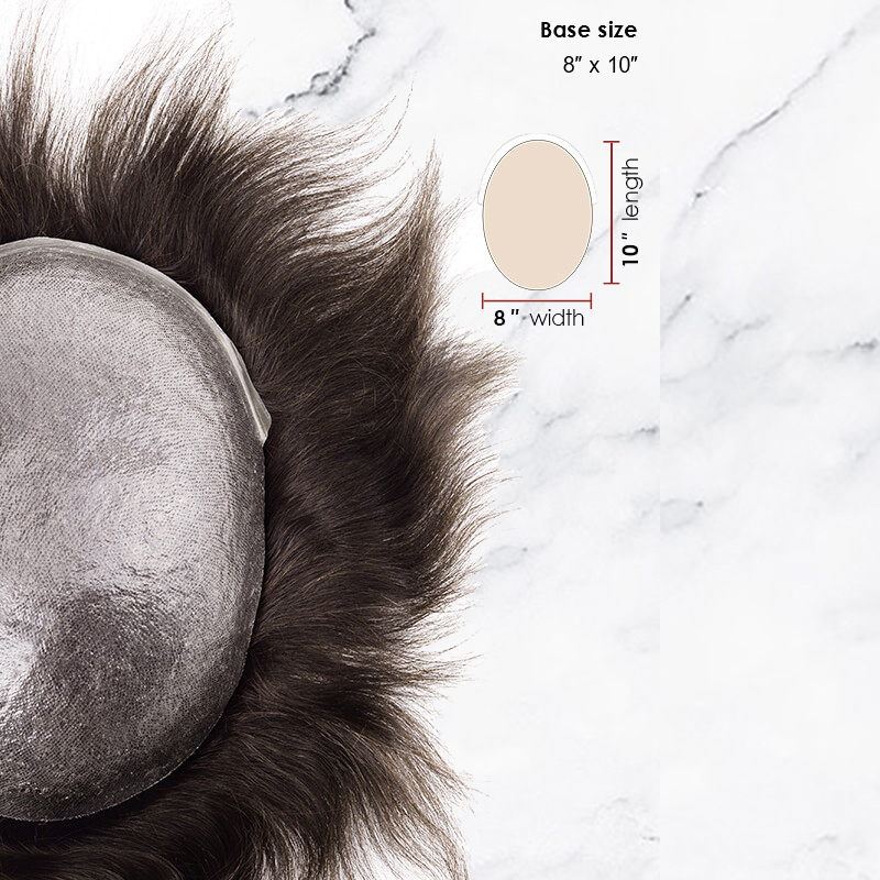 Haarteile für Herren mit superdünner Haut und V-Schlaufe, 0,06 mm