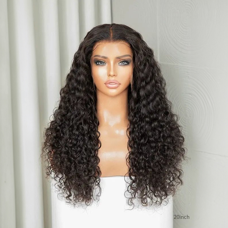 Wasserwelle 13x4 Frontal HD Lace Free Part Long Perücke 100 % Echthaar
