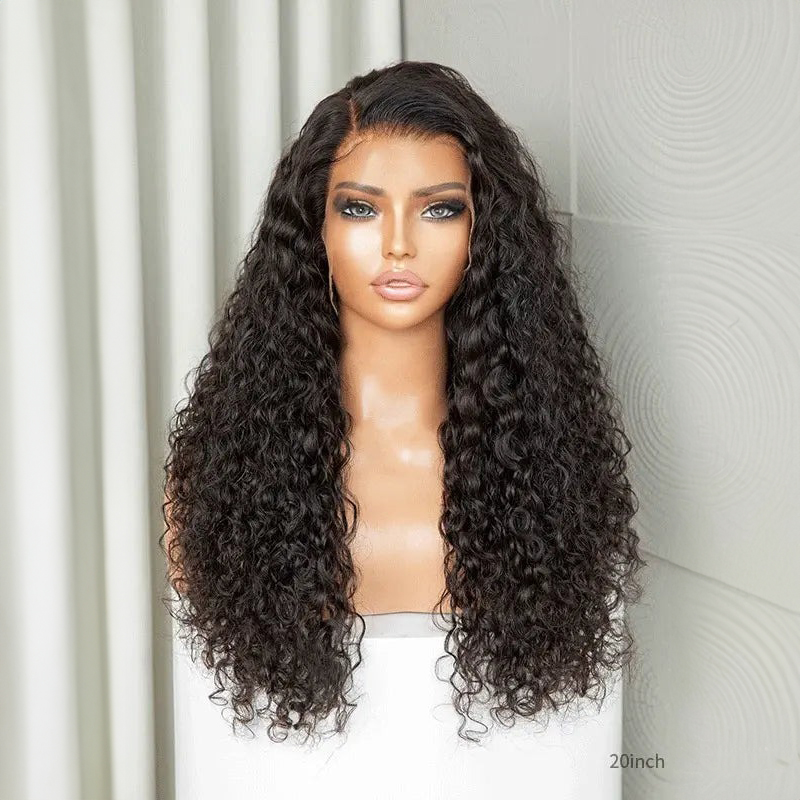 Wasserwelle 13x4 Frontal HD Lace Free Part Long Perücke 100 % Echthaar
