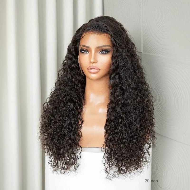 Wasserwelle 13x4 Frontal HD Lace Free Part Long Perücke 100 % Echthaar